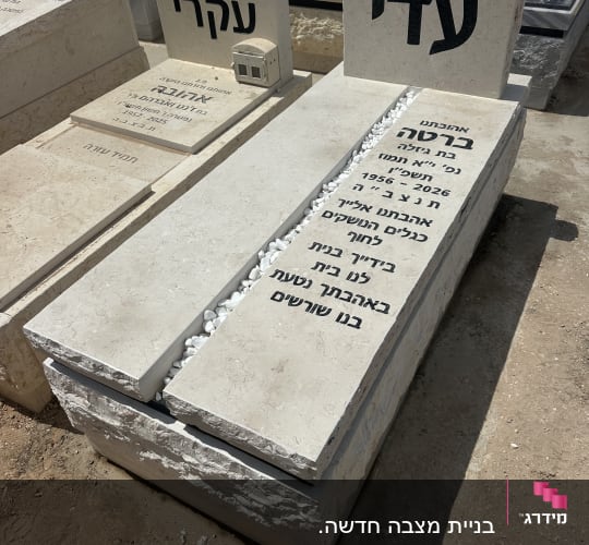 מצבות בבית קברות עם כיתוב בעברית